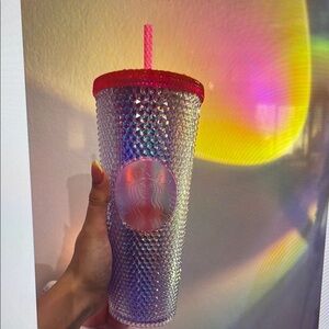 Starbucks Pink and Silver Studded Tumbler